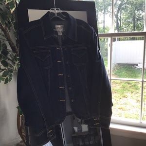 Dark Denim Ladies Jacket with nailhead trim